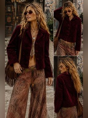 Pantology Burgundy Jacket | Size 8